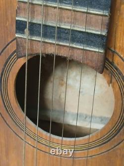 Vintage USSR Soviet Parlor Acoustic Guitar John Lennon Beatles Art Rare Decor