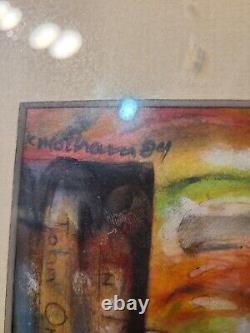 Vintage Watercolor Tribute to John Ono Lennon Original K. Motham 1984 artwork