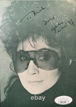 Vintage Yoko Ono Signed Autographed 4x6 Photo Beatles John Lennon Jsa Certified