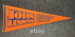 Vtg 1960s 70s John Lennon The Beatles Give Peace A Chance Felt Pennant 30 Rare
