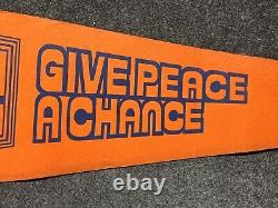 Vtg 1960s 70s John Lennon The Beatles Give Peace A Chance Felt Pennant 30 Rare