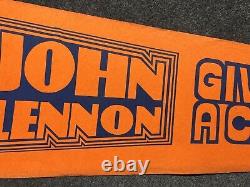 Vtg 1960s 70s John Lennon The Beatles Give Peace A Chance Felt Pennant 30 Rare