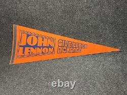 Vtg 1960s 70s John Lennon The Beatles Give Peace A Chance Felt Pennant 30 Rare