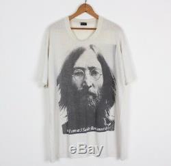 Vtg 70s 80s The Beatles John Lennon Portrait Print T Shirt Apple Records XL