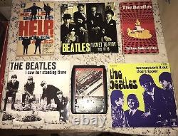 Vtg Beatle Lot Rare John Lennon Artwork Sealed Calendar Yellow Submarine Book
