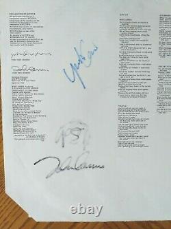 WONDERFUL Genuine Signed album inner sleave signed by JOHN LENNON and YOKO ONO