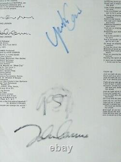 WONDERFUL Genuine Signed album inner sleave signed by JOHN LENNON and YOKO ONO