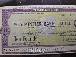 YOKO ONO Signed 1969-71 Westminster Travelers Check Beatles John Lennon Wife