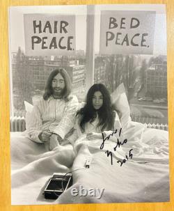 YOKO ONO Signed 8x10 Photo John Lennon Bed Peace Autograph Bed-In 1969